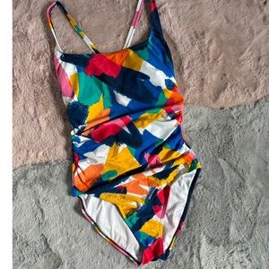 Nautical one piece swimsuit